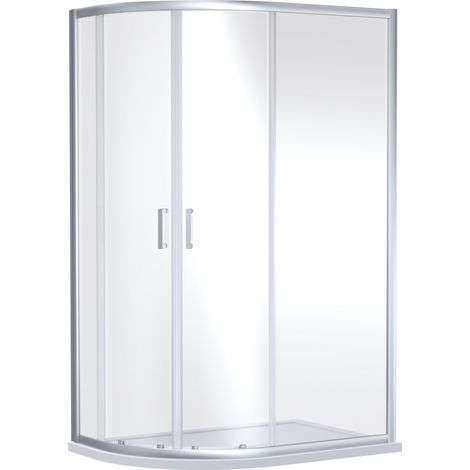 Almington 6mm Toughened Safety Glass Offset Quadrant Shower Enclosure - 1900 x 1200 x 900mm - Chrome - Balterley (1/2)