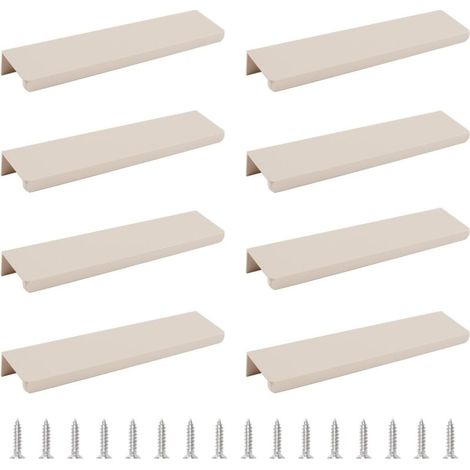 Lot de 8 poignées de tiroir dissimulées en alliage d'aluminium cachemire pour porte d'armoire de cuisine, maison, 150 mm (1/4)