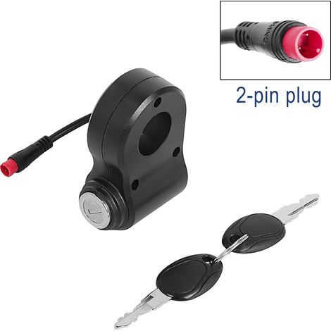 2-pin ignition switch for Kukirin G2 PRO/MAX electric scooter, with ignition lock and key.