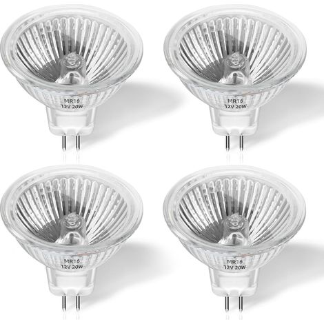 Pack de 4 Ampoule Halogène GU5.3 20W Dimmable MR16 Blanc Chaud 2700K Pour Plafonnier