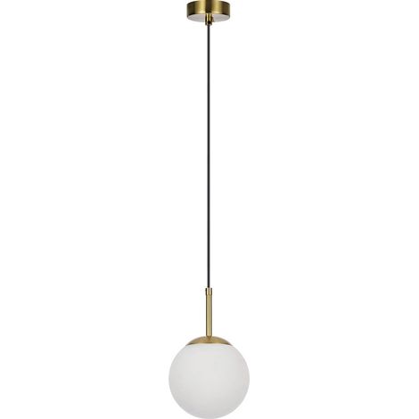 Minimalistische Hängelampe, weiße Glaskugel, Gold und Schwarz, 1xE14 10W, Dorado Light Prestige (1/5)