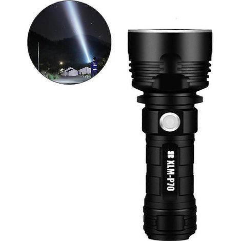 Lampe torche portable ultra-lumineuse, extensible, à faisceau ultra-large et rechargeable par USB, idéale pour le camping, les activités de plein air et les situations d'urgence. (1/4)