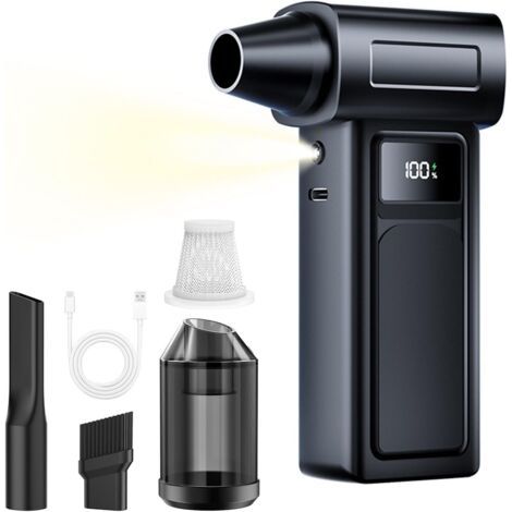 Electric Air Duster Mini souffleur à poussière sans fil 130 000 tr/min 4 vitesses réglables avec batterie de 4000 mAh pour ordinateur, clavier, extérieur, maison et voiture (modèle amélioré) (1/5)