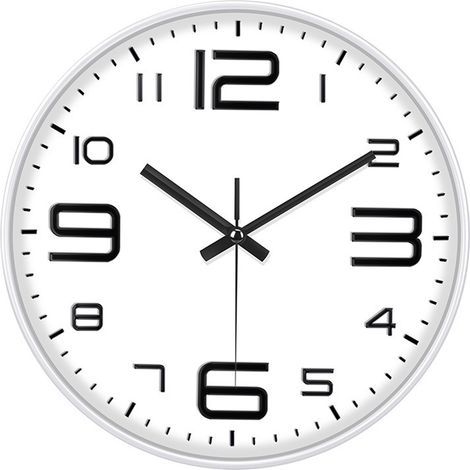 Horloge murale de 30 cm (12 pouces) sans tic-tac, idéale pour le salon, la chambre ou la cuisine. (1/5)