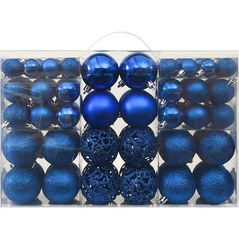Décoration de Noël 100 pcs - Ensemble de boules de Noël Bleu -WYW61748 (1/5)