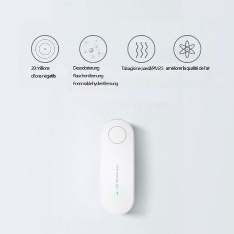 Purificateur d'air - - Blanc - 128M ions/s - Prise EU enfichable - 10-20 m2 (1/5)