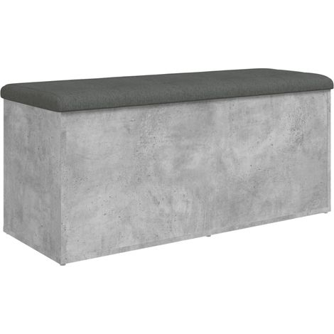 Panca portaoggetti color grigio cemento 102 x 42 x 45 cm in derivati del legno DEC024761