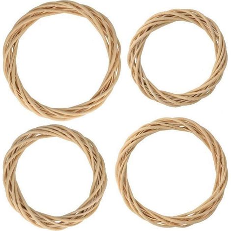 4 couronnes en osier Ø 15 à 30 cm