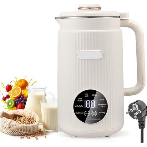 Máquina para hacer leche vegetal,1200 ml,autolimpiante automática,8 en 1,apta para leche de avena,leche de almendras,color blanco