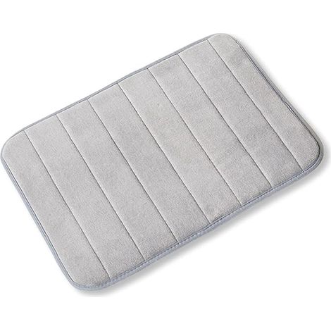 AGE Tapis de bain antidérapant lavable pour salle de bain, cuisine et balcon gris 40 x 60 cm (1/4)