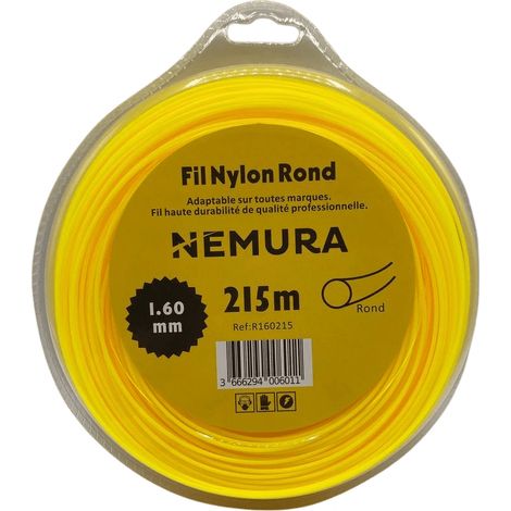 Fil débroussailleuse rond 215m – Ø 1,60mm – Haute durabilité – Pour toutes marques de débroussailleuses