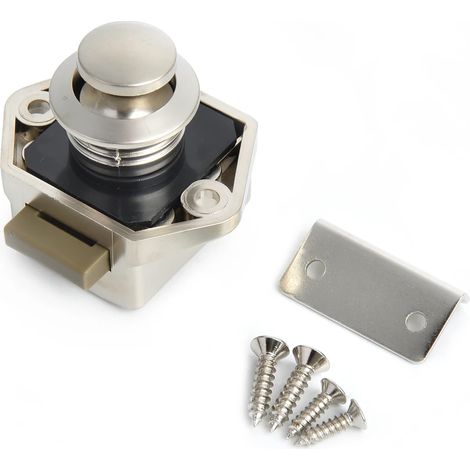(Nickel nacré) Ensemble de 10 serrures à bouton-poussoir pour camping-car, loquets de tiroir et quincaillerie (1/5)