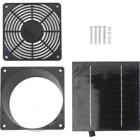 Kit de ventilateur de panneau solaire, échappement de poulailler, fournitures d'extérieur pour la maison, 5W 6V, étanche IP65 (1/5)