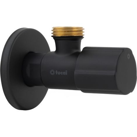 Robinet équerre design - ACS - NOIR MAT - Mâle 1/2" / Mâle 1/2" - Tucai