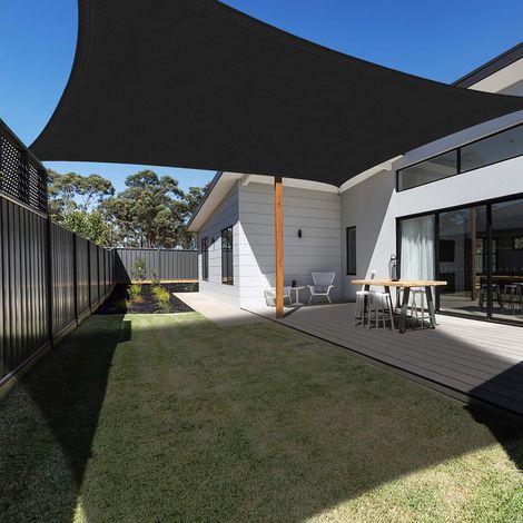 Rectangular Shade Sail 3x4m Black, Waterproof Awning UV Protection for Garden Terrace Outdoor Patio Swimming Pool with Free Rope (1/5)