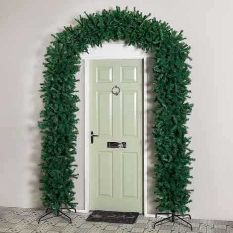 8ft (2.50m) Samuel Alexander Single Door Plain Green Christmas Tree Arch with 2000 Tips (1/5)