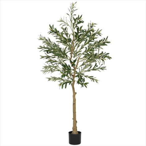 Plante artificielle olivier 150 cm en soie pour bureau Vert (1/5)