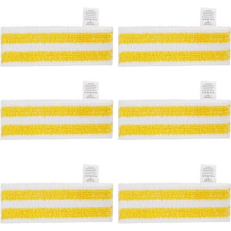 Lot de 6 lingettes microfibre pour nettoyeurs vapeur Karcher Easyfix SC 1, SC 2, SC 3, SC 4, SC 5 – Lavables et réutilisables – Adaptées pour bois dur et carrelage (1/5)