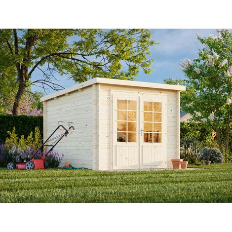 Abri de jardin en bois Ella 6,9 m2 Traité Translucide (1/5)