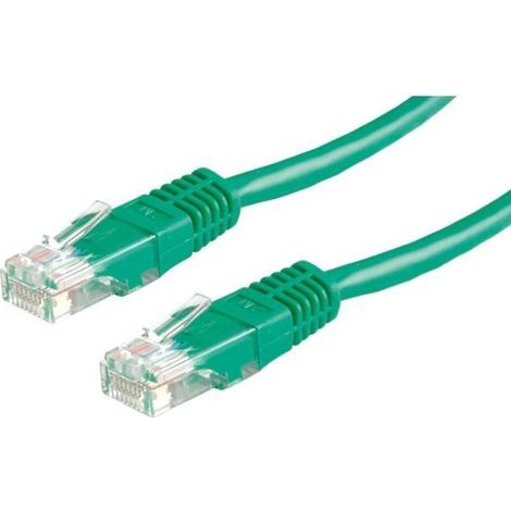 Câble réseau ROLINE UTP CAT5E, Vert, 3m - Connecteurs RJ45 de qualité