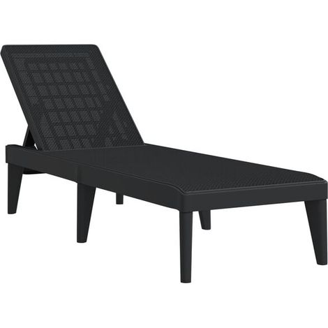 Fauteuil lounge gris anthracite, 186 x 60 x 29 cm, PP (1/5)