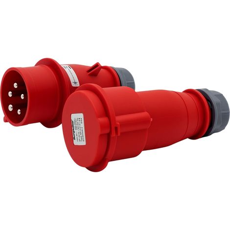 CEE-Verteilerset 16A 400V Stecker & Kupplung für Baustrom 1 Paar
