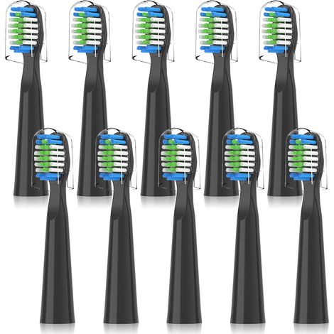 Compatibile con le testine di ricambio per spazzolino elettrico Bitvae D2, per spazzolino elettrico Bitvae D2, confezione da 10 (nero)