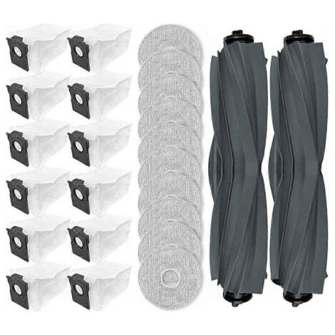 NALOOKAMIC Kit de pièces de rechange pour balai serpillière Mova E40 Ultra : brosse principale, filtre, sac à poussière et chiffon. (1/4)