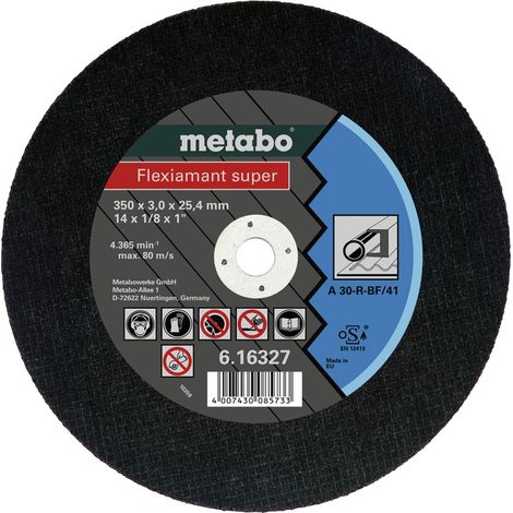 metabo 616327000-Disco de tronzar Flexiamant Super, 350 x 3,0 x 25,4 mm (1/2)