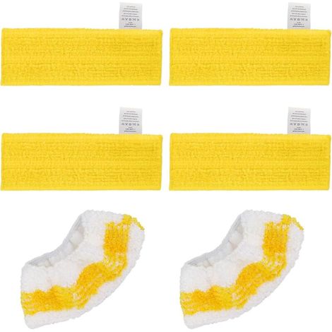 GreeSuit 6er-Pack Mikrofaser-Ersatztücher, kompatibel mit Kärcher Easyfix SC 1, SC 2, SC 3, SC 4, SC 5 Dampfreinigern, 4 Tücher und 2 Hauben