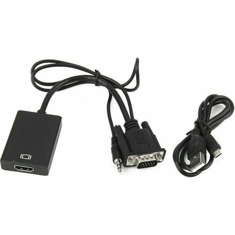 Trade Shop - VGA MASCHIO CON CAVO AUDIO A HDMI CAVI ADATTATORE FÜR HDTV DVD -