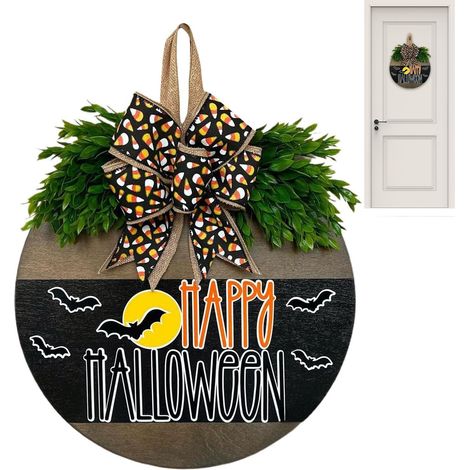 Panneau de porte en bois d'Halloween, décoration de porte d'Halloween décoration murale d'Halloween, panneau d'intérieur et extérieur d'Halloween, cintre décoratif pour porte d'Ha (1/5)