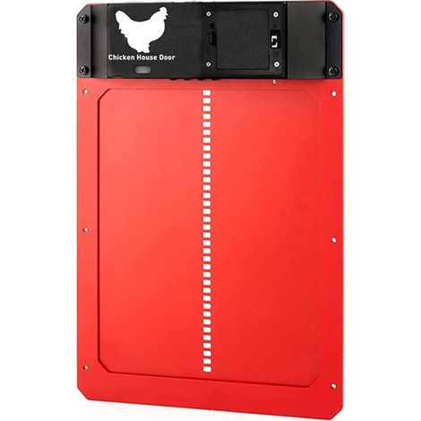Accessoire poulailler,Porte de poulailler automatique avec capteur de lumière pour volaille Rouge (1/5)