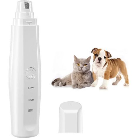 Coupe-ongles électrique pour animaux (chats et chiens), coupe-ongles lisse et indolore, rechargeable par USB.