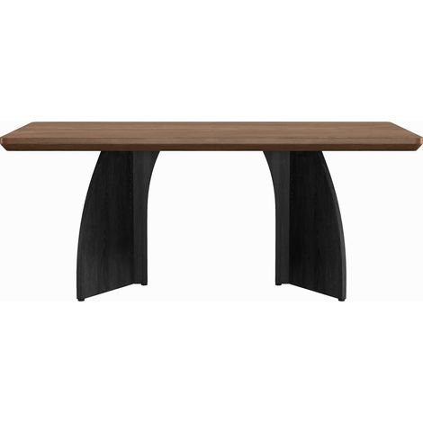 Mesa de comedor 160 x 80 cm de MDF color nogal para 4-6 personas (1/5)