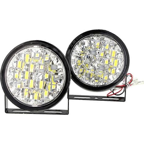 Stück DC 12V 18 LED DRL Runde Auto-Nebelscheinwerfer Tagfahrlicht Weiß JXLGV (1/5)