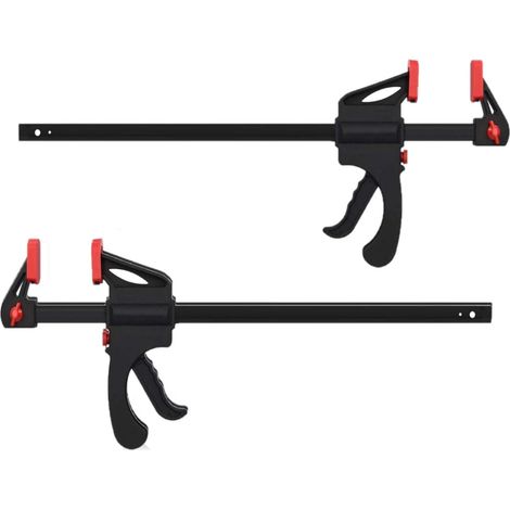 2 Pièces 12 Pouces Barre de Serrage Sergent Monomanuels pour Charpentier, Kit d'outils de menuiserie en Bois (1/5)