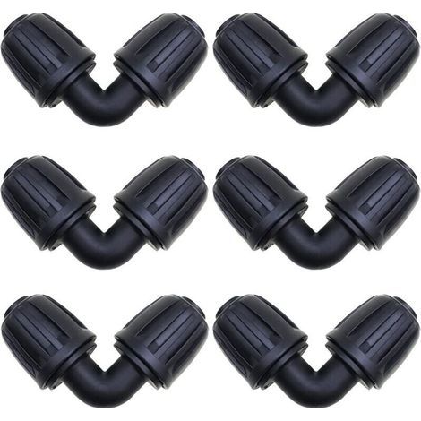 Accessori per irrigazione, 6 connettori a gomito, raccordo per irrigazione da 16 mm, connettore per tubo di irrigazione da giardino, per connettori per tubo in PE per irrigazione da giardino (1/3)