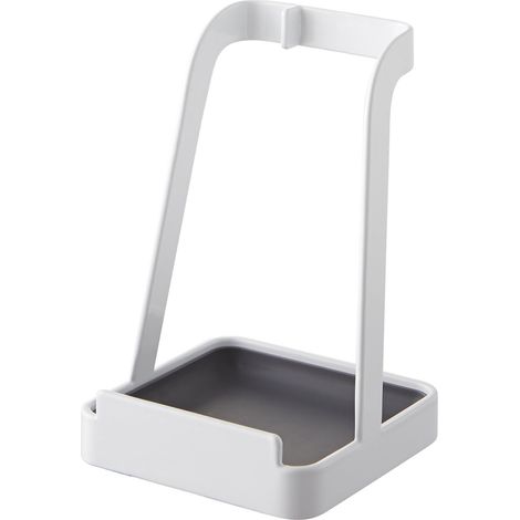 Soporte para cucharón y tapa, blanco, acero, minimalista, 10 x 10 x 15 cm (largo x ancho x alto)
