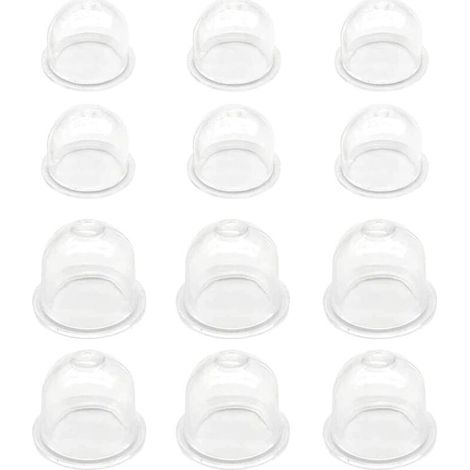 12Pcs Blanche Pompe D'ampoule D'amorce 19 mm 22mm Tasse D'huile de Carburateur Capsule D'allumage Pompe à Carburant pour Tondeuse, Débroussailleuse, Scie à Essence, Tronçonneuse (1/4)