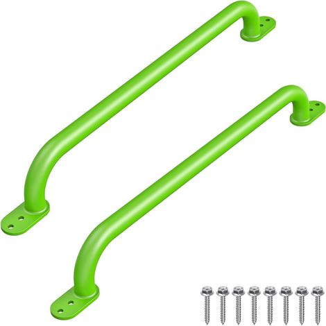 Poignees Securite, 76cm Poignee Escalade Enfant Barres d'appui Rampe d'escalier Exterieur pour Interieur Exterieur Marche de Porte d'entree/Jardin/Douche/Bain/Toilettes, Base Plate/Vert (1/5)