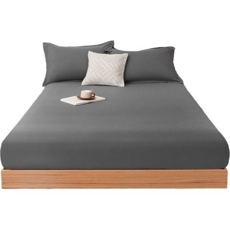 ALLIANDIS Surmatelas Couvre-lit de couleur unie, simple et confortable, doux pour la peau, avec protection anti-poussière Literie(180cmx220cm) (1/4)