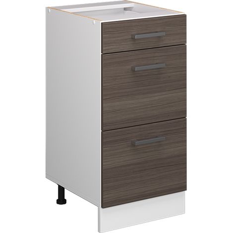 Unterschrank R-Line, Grau, 40 cm mit Schubladen, ohne Arbeitsplatte, Vicco