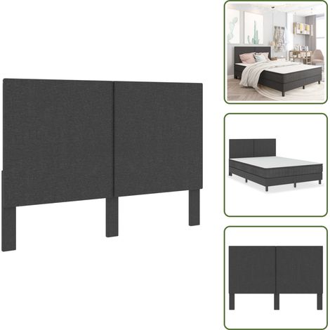 Cabecero de madera - vidaXL Cabecero de tela gris oscuro 160x200 cm - Cabecero de dormitorio