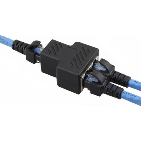 RJ45 1 to 2 female port network splitter adapter, dual 8P8C Ethernet socket, LAN network cable extension for Cat5, Cat5e, Cat6, Cat7 (1/5)
