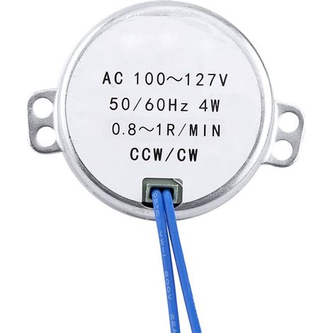 Moteur synchrone - Moteur de plateau tournant Moteur synchrone synchrone 1pc AC 100-127V 4W CCW/CW Motoréducteur pour retourneur de tasses, fait à la main, projet scolaire, modèle(0.8-1RPM) (1/5)