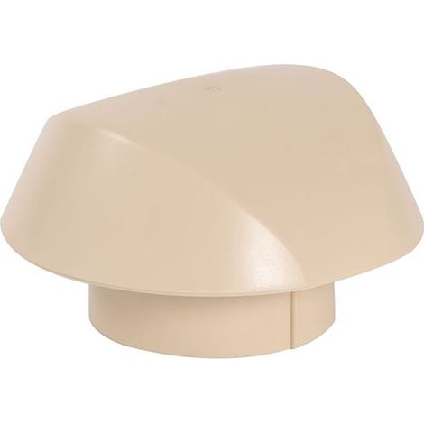 Nicoll – Chapeau de ventilation Ø100 sable – Sortie de toit sans moustiquaire – Adaptable sur tube PVC – Anti-nuisible intégré