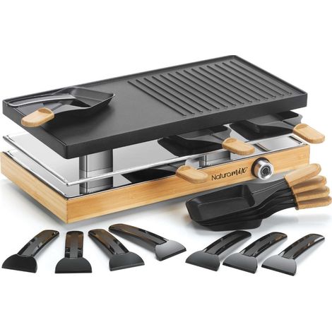 raclette/grill.8pers.8padelle.12 - RAC.WOOD-8 - naturamix