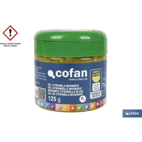 Gel de citronnelle à l'essence de citron, anti-insectes naturel et longue durée jusqu'à 4 semaines (125g) (1/4)