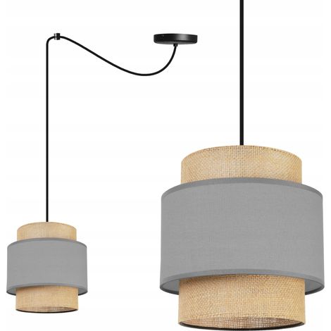 Hängelampe, Deckenleuchter, Lampenschirm, Boho Juta